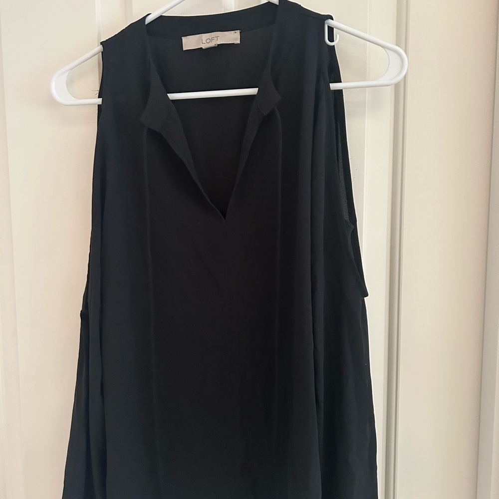 LOFT Women's Black Cold Shoulder Long Sleeved Top